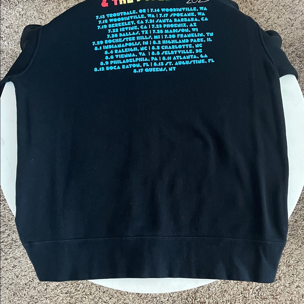 Jason Mraz Concert Full-Zip Hoodie Large Black Drawstrings Colorful Graphic - Picture 12 of 14